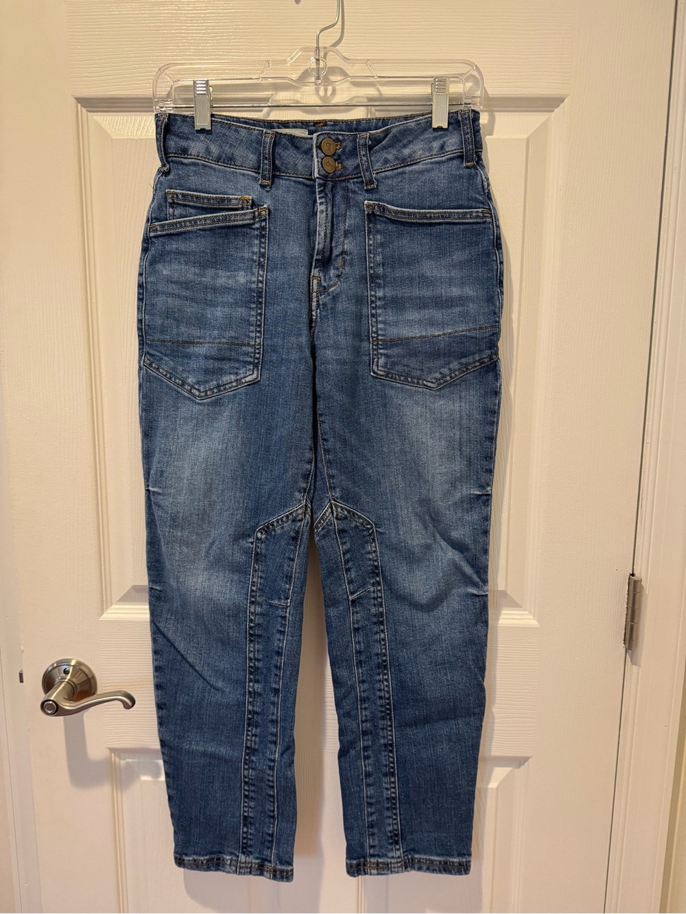 Anthropologie Pilcro Mid Blue High-Rise Utility Jeans